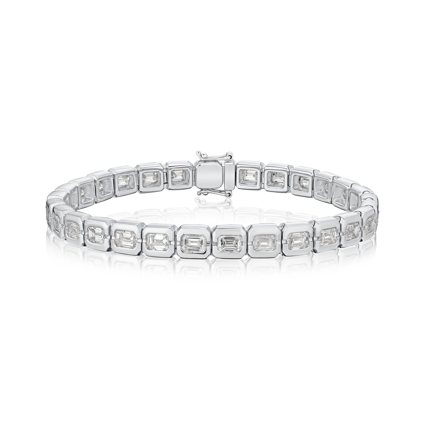 9.15cts Emerald Cut Diamond Line Bracelet