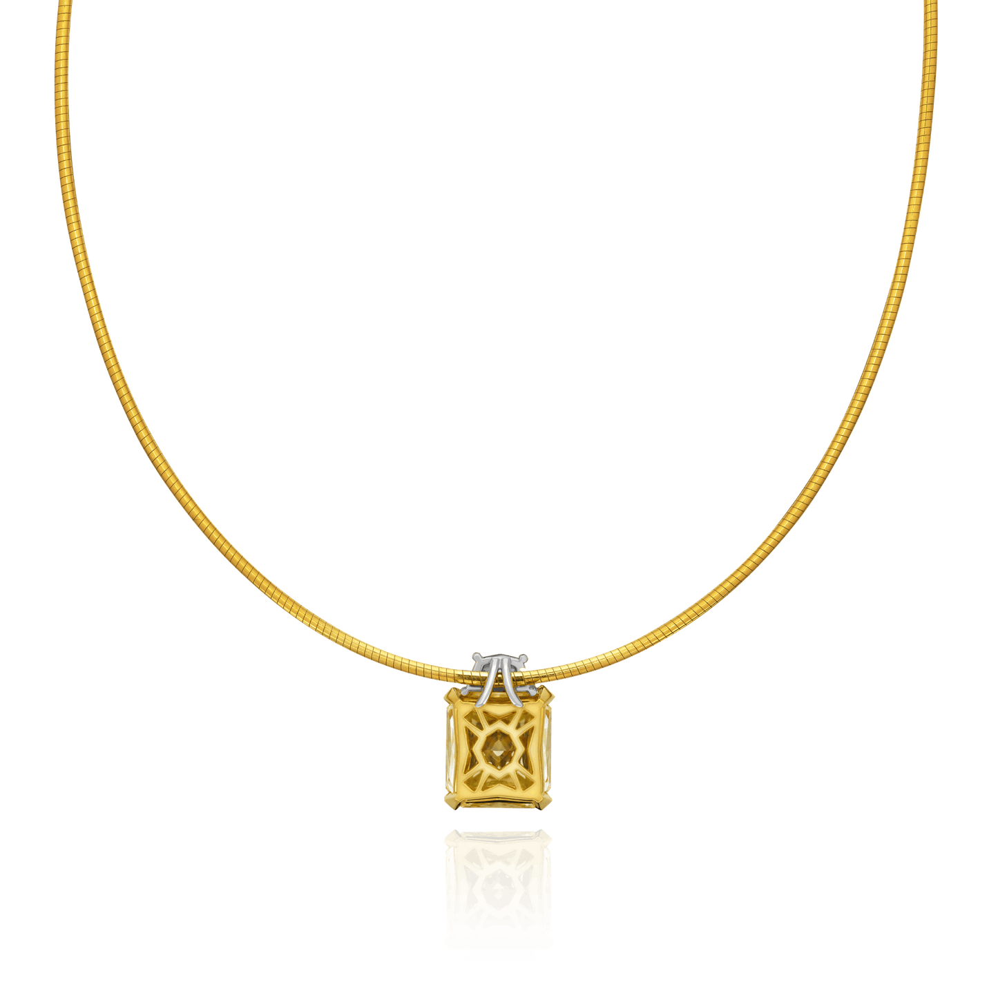 Fancy Yellow Radiant Cut Diamond Pendant G Collins Sons