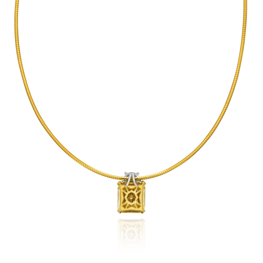 Fancy Yellow Radiant Cut Diamond Pendant
