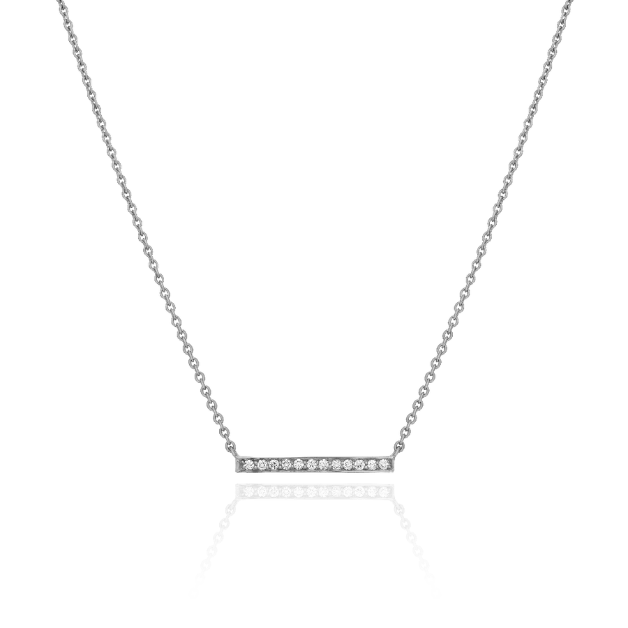 Skyline Diamond-Set Horizontal Platinum Pendant