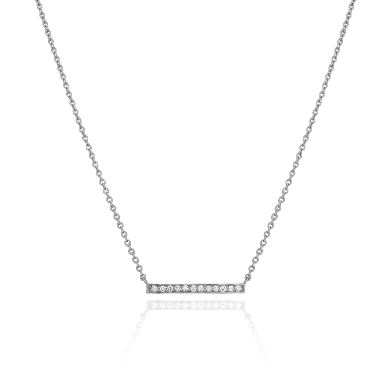 Skyline Diamond Set Horizontal Platinum Pendant