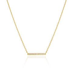 Skyline Diamond-Set Horizontal 18ct Yellow Gold Pendant