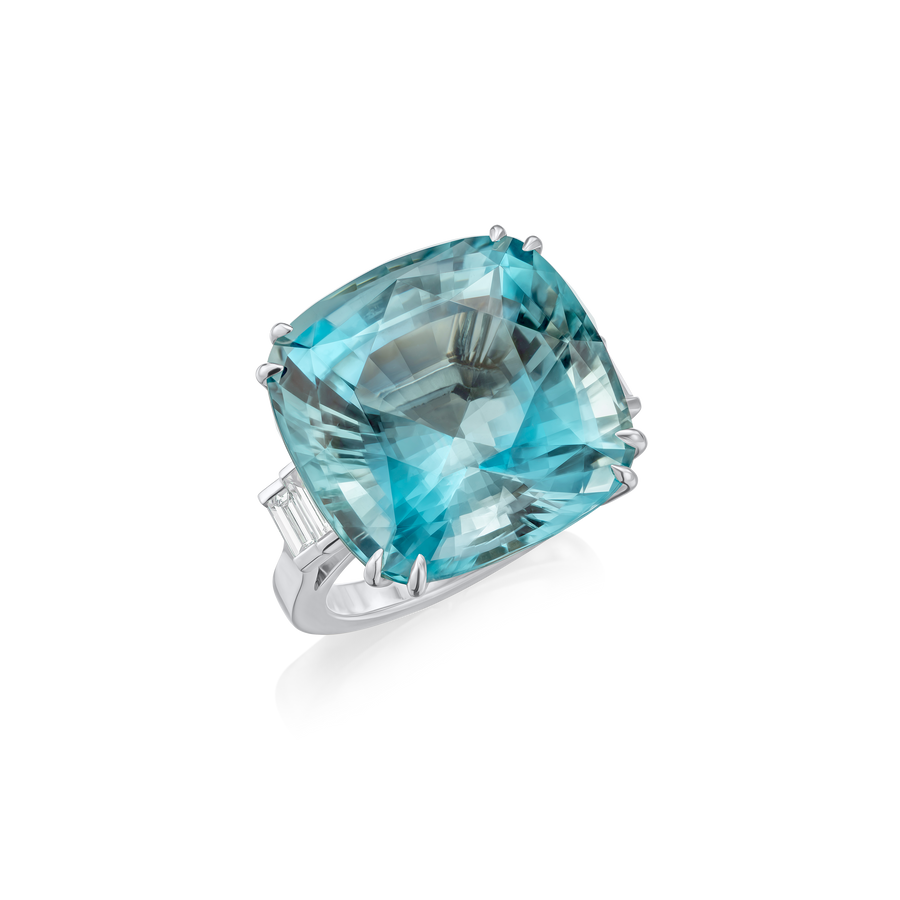 27.94cts Aquamarine and Diamond Ring