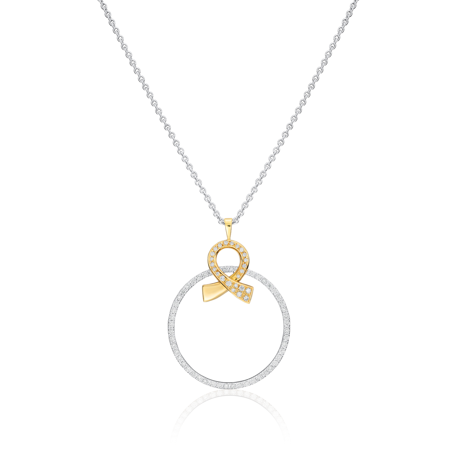 Diamond ribbon best sale pendant