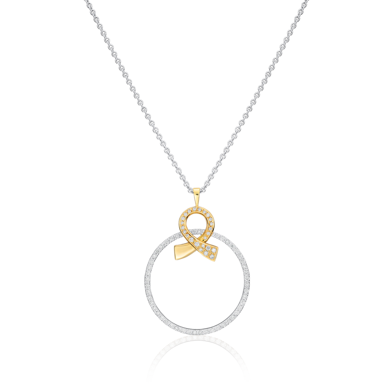 Infinity Collection Diamond Set Circle Ribbon Pendant