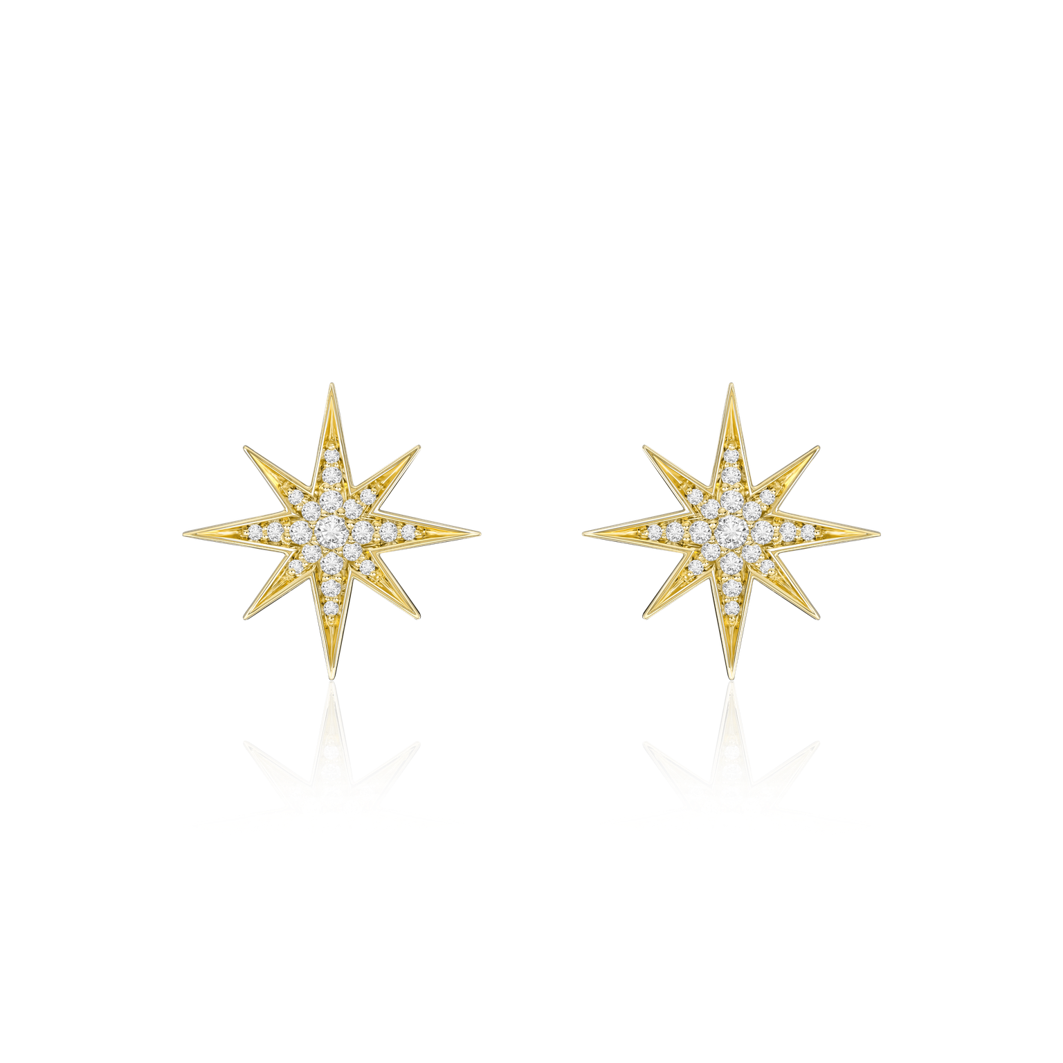 Sienna 18ct Yellow Gold Large Diamond Studs