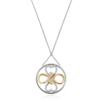 Circle Diamond Set Infinity Hearts Pendant