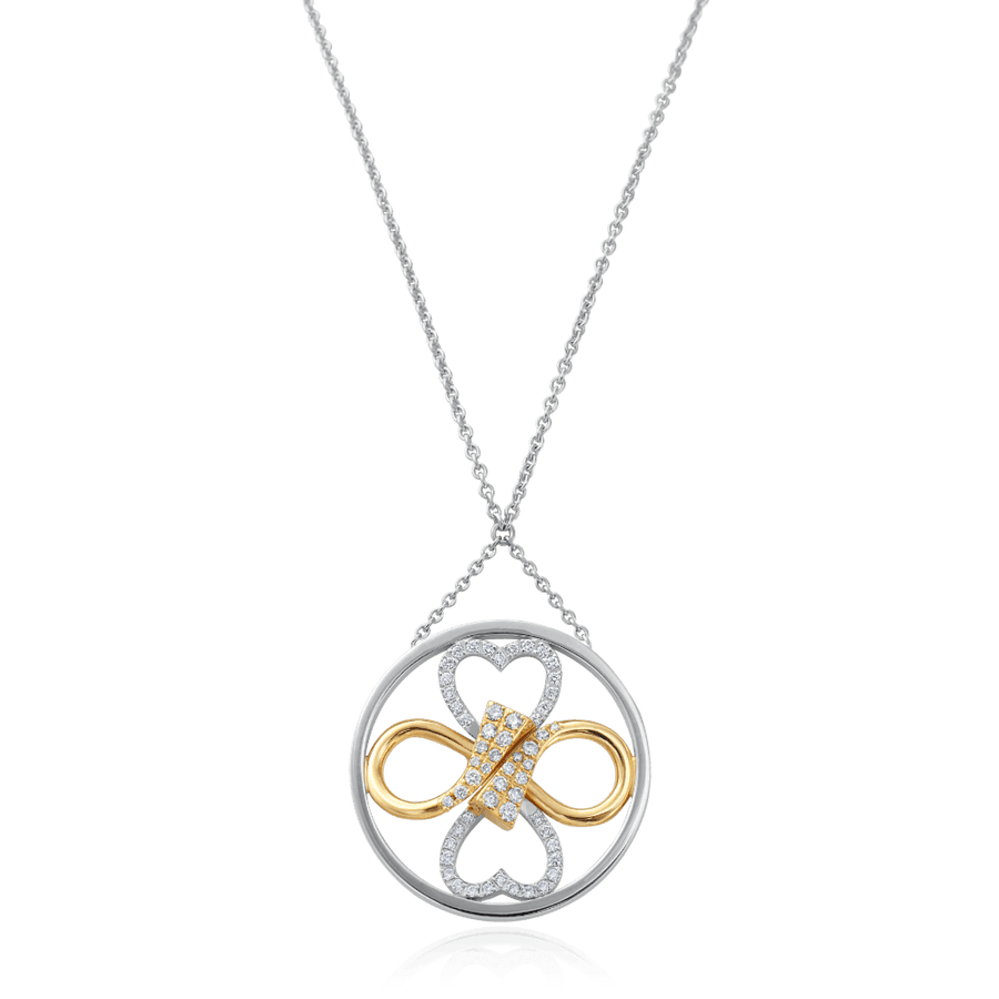 Circle Diamond Set Infinity Hearts Pendant