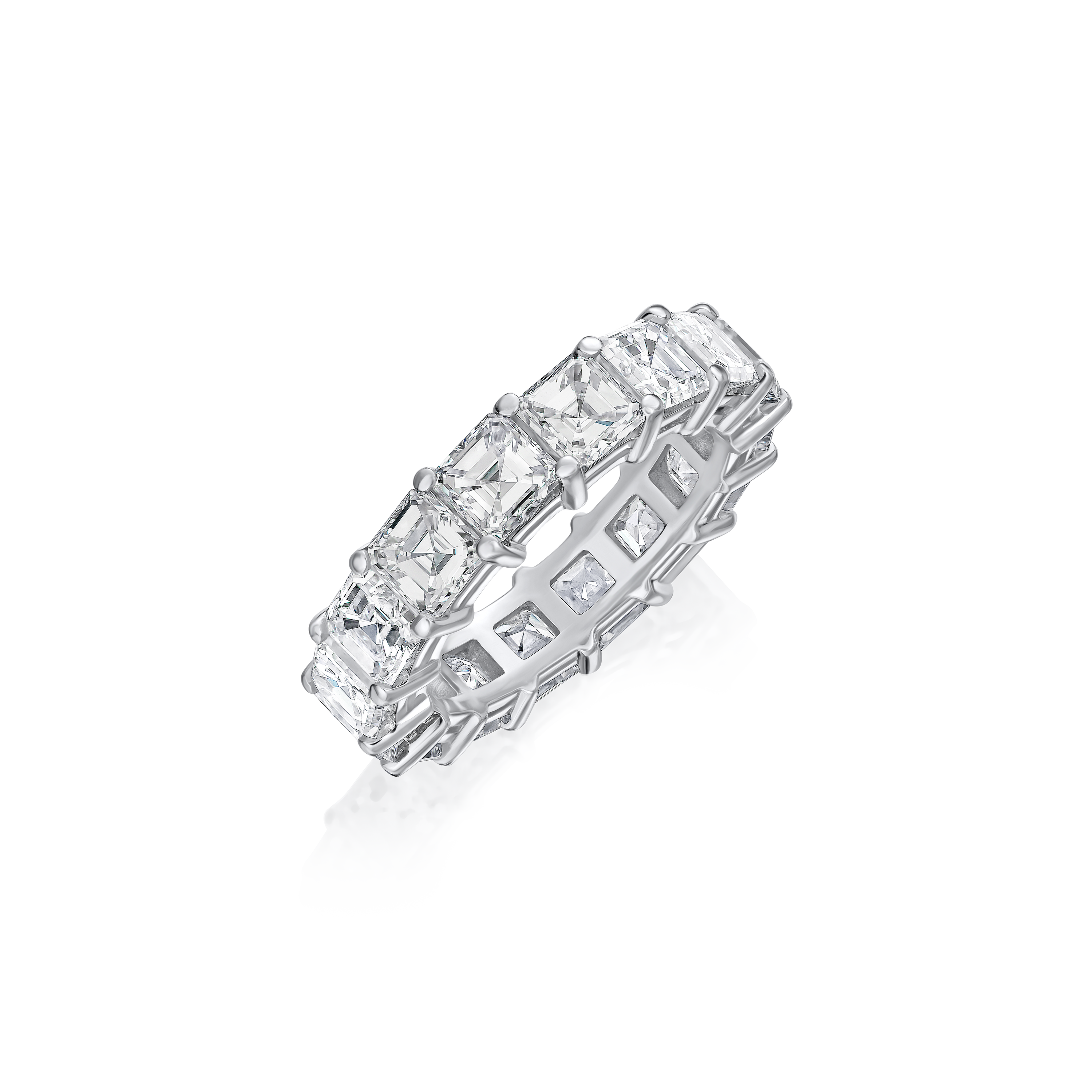 8.20cts Square Emerald-Cut Diamond Eternity Ring