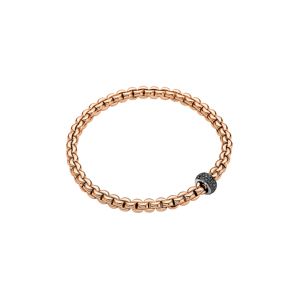 Eka 18ct Rose Gold Bracelet with Black Diamond Rondel