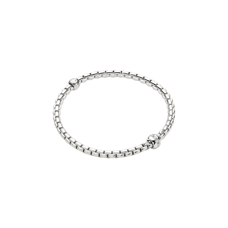 Eka 18ct White Gold Bracelet with Diamond Set Rondel