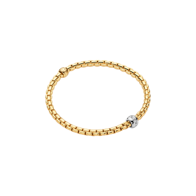 Eka 18ct Yellow Gold Bracelet with Diamond Set Rondel