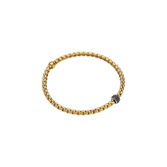 Eka 18ct Yellow Gold Bracelet with Black Diamond Rondel