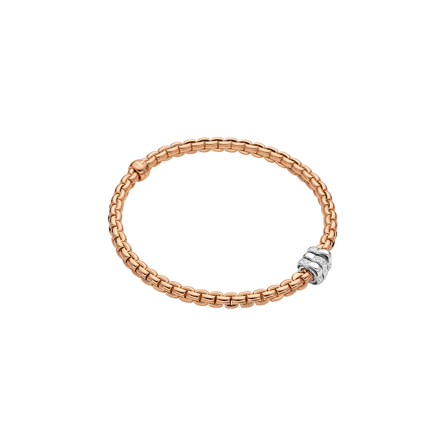 Eka 18ct Rose Gold Bracelet with White Gold Rondels