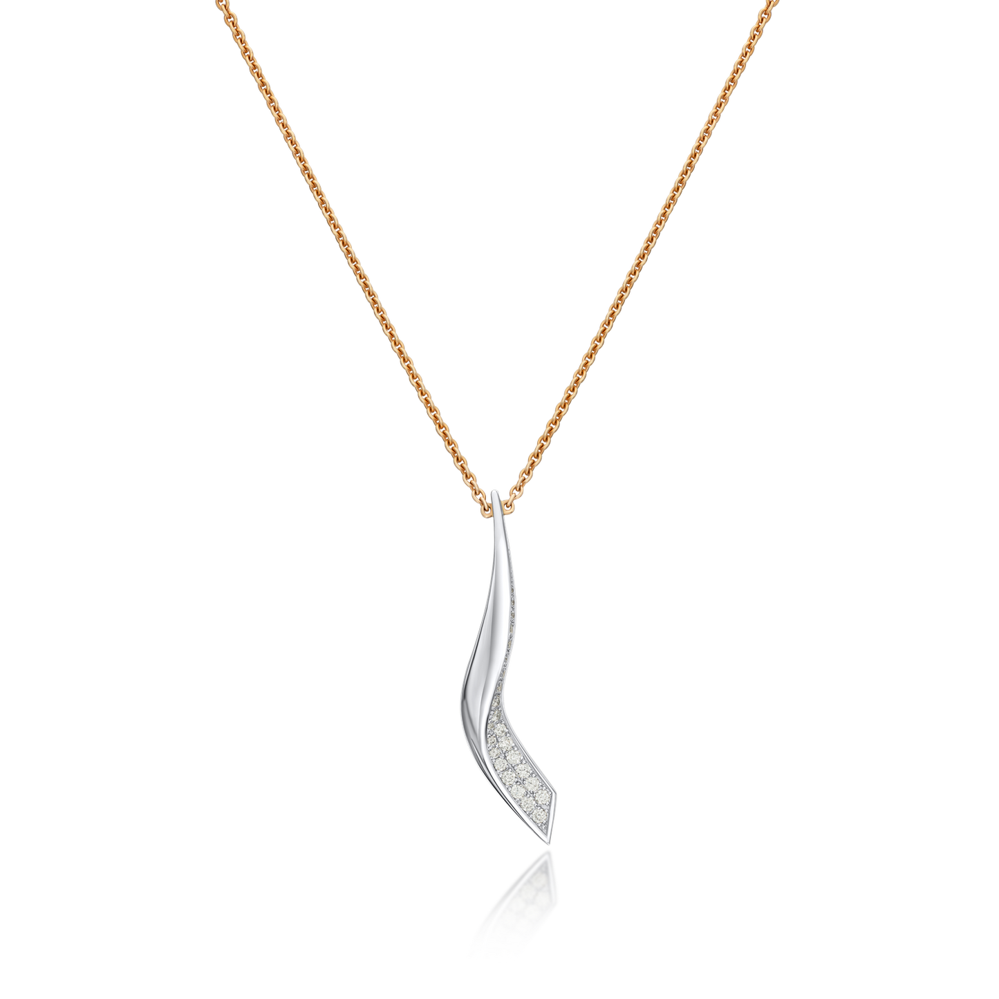 Single Wing Half Diamond-Set Pendant