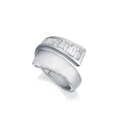 Baguette Cut Diamond Set Infinity Ring