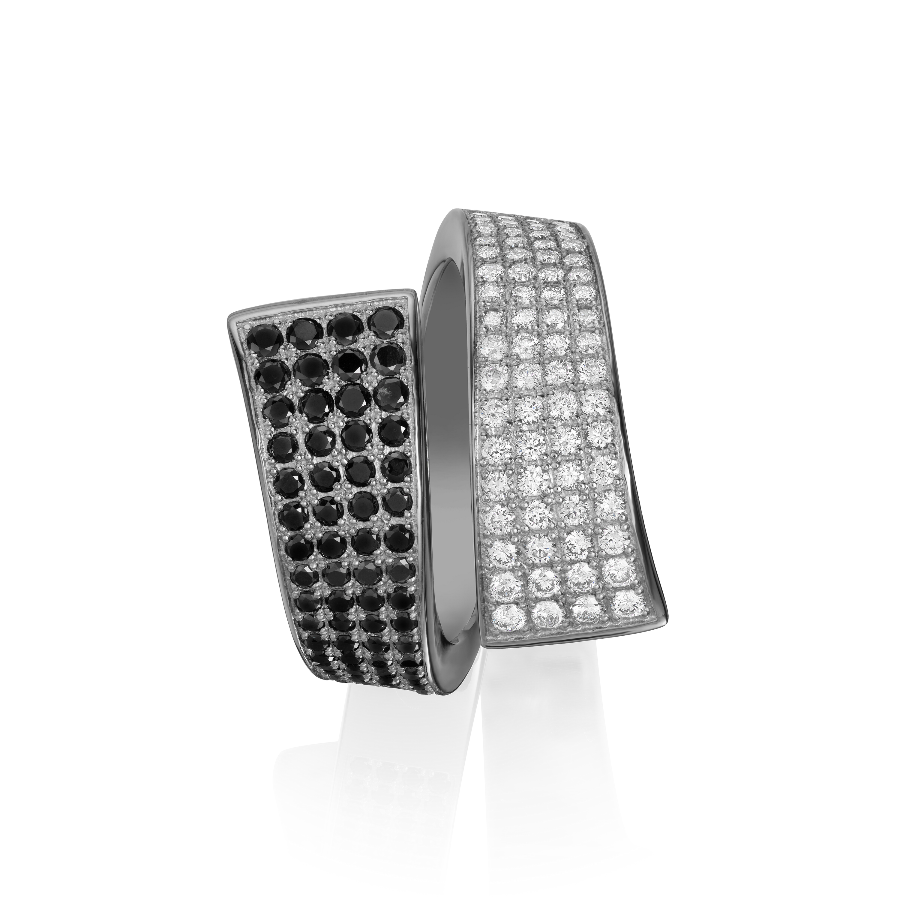 Black and white diamond infinity ring deals