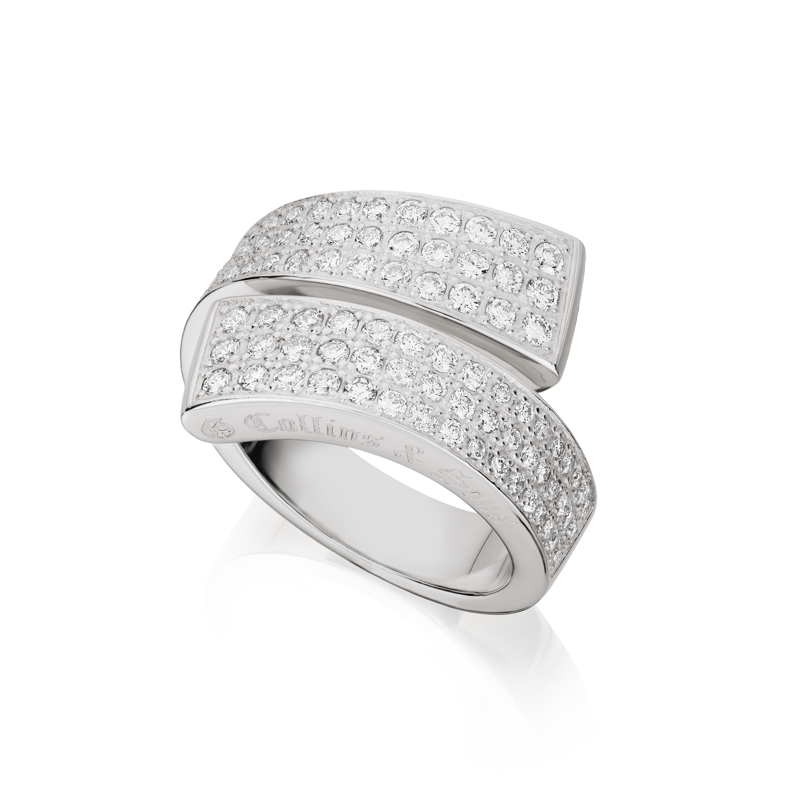 Infinity Collection Diamond Set Cross Over Ring