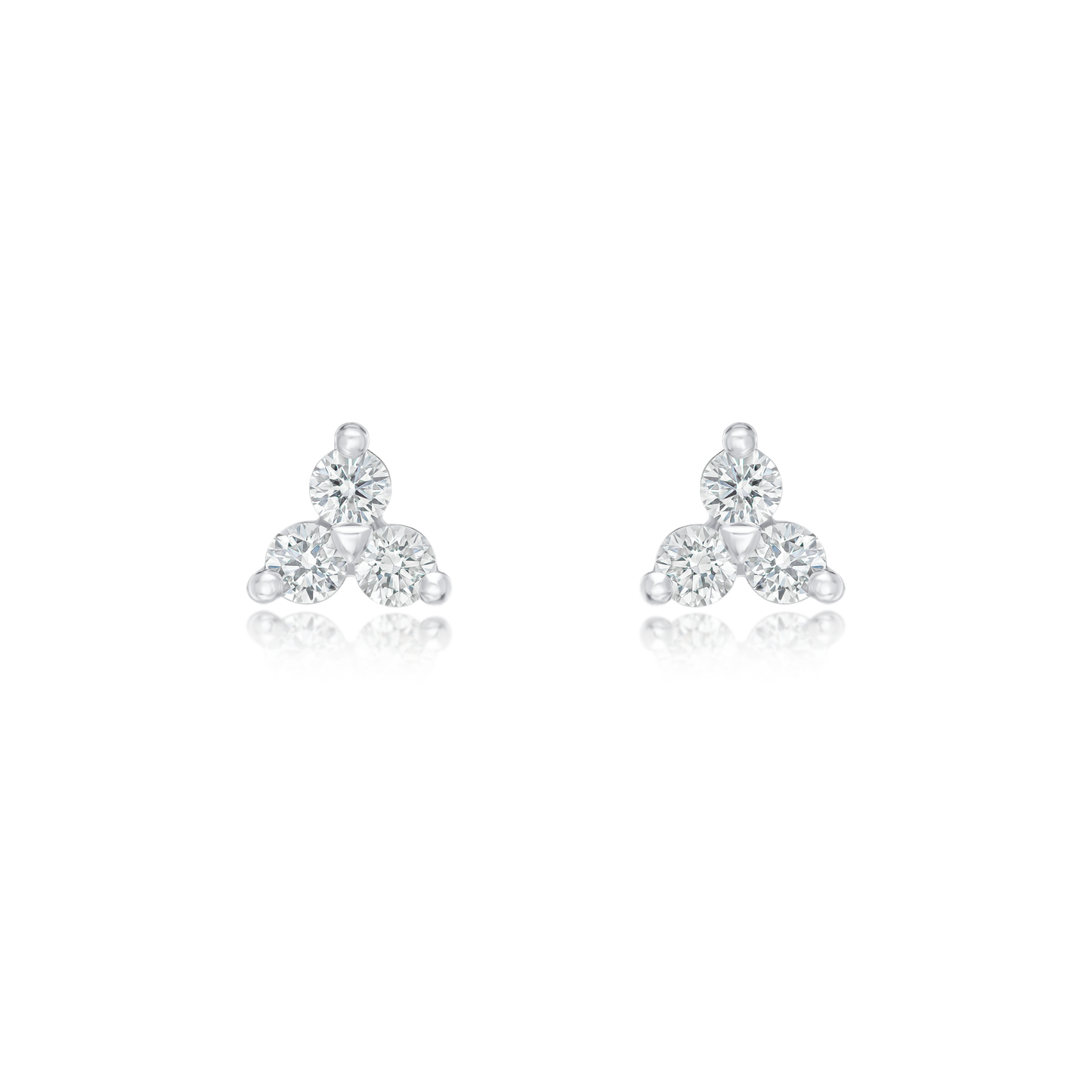 Trefoil 0.52cts Round Brilliant Cut Diamond Earrings