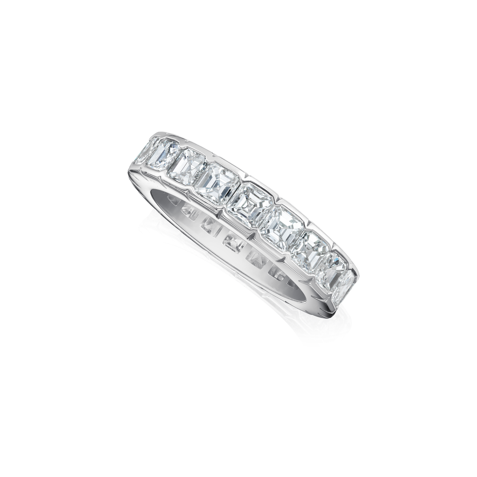 Square Emerald-Cut Diamond Full Eternity Ring
