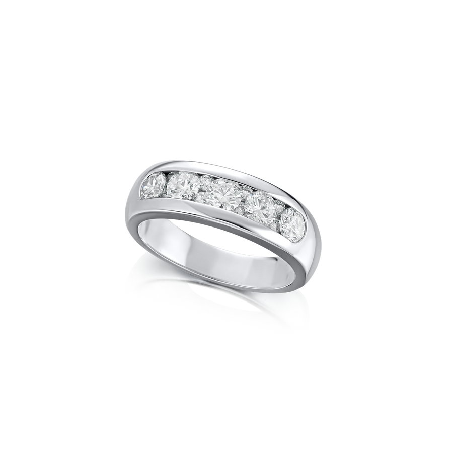 Round Brilliant Cut Diamond 5 Stone Eternity Ring