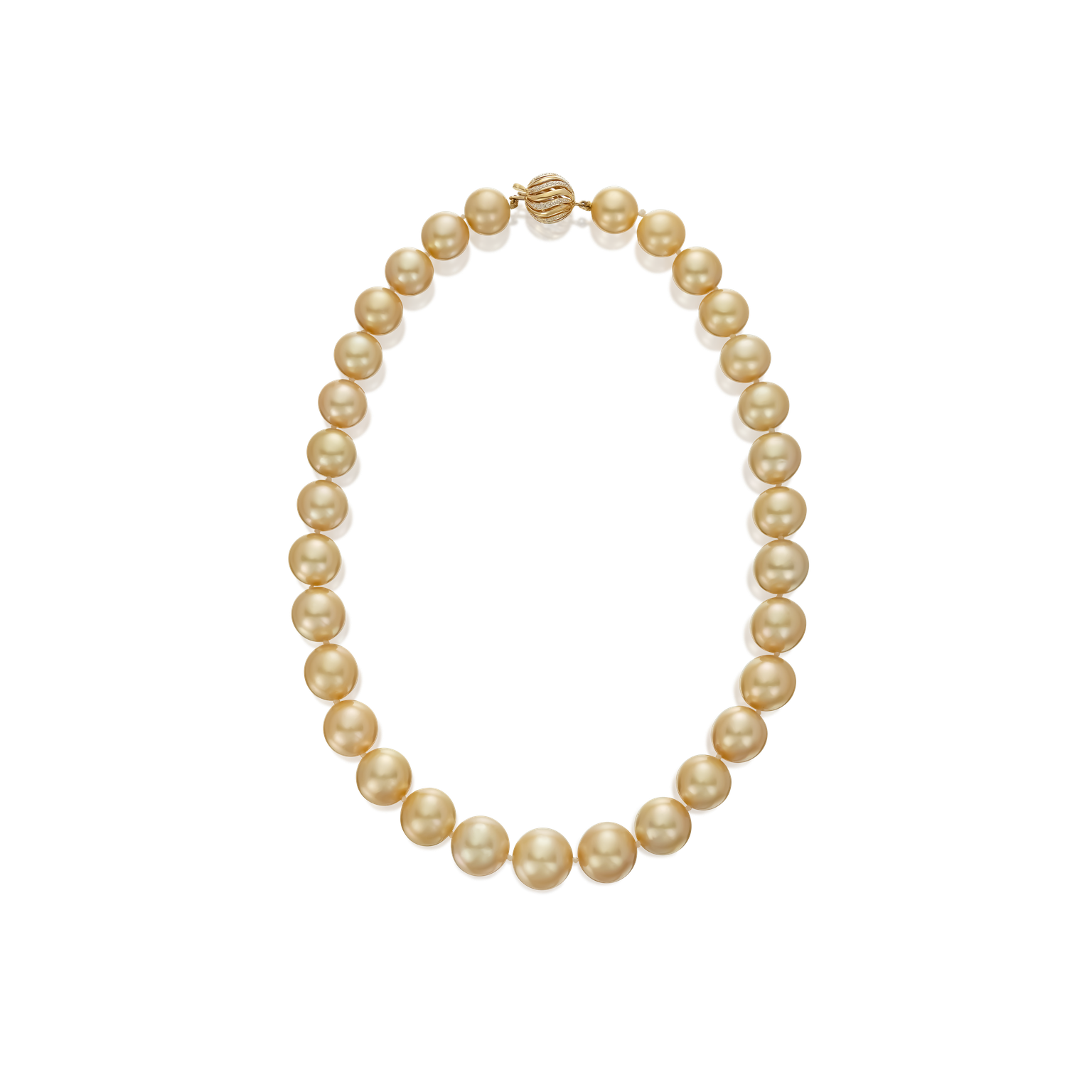Single Row South Sea Cultured Gold Pearl Necklace
