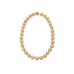 Single Row South Sea Cultured Gold Pearl Necklace