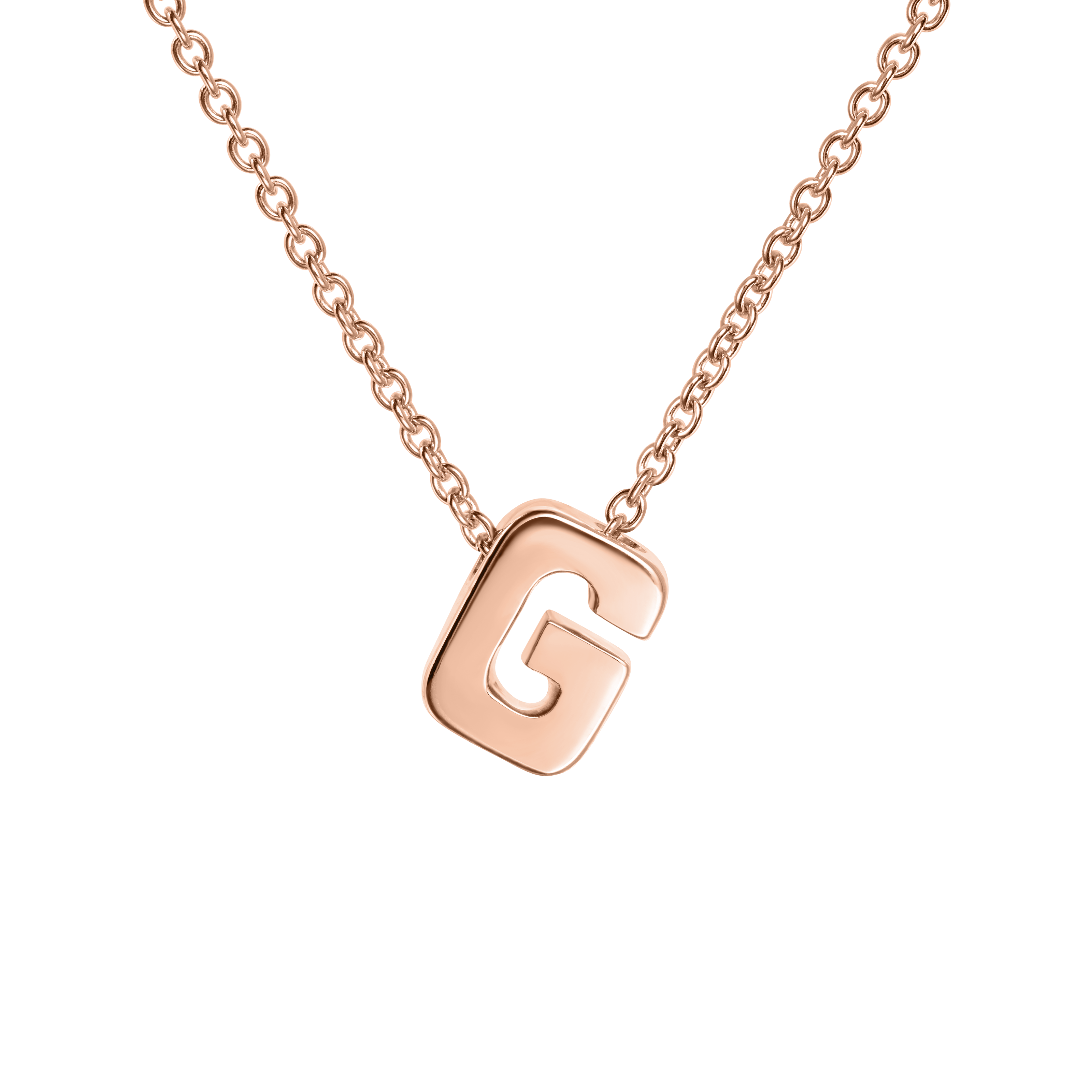 Alphabet necklace letter G SoCharm adorned with a Zirconium