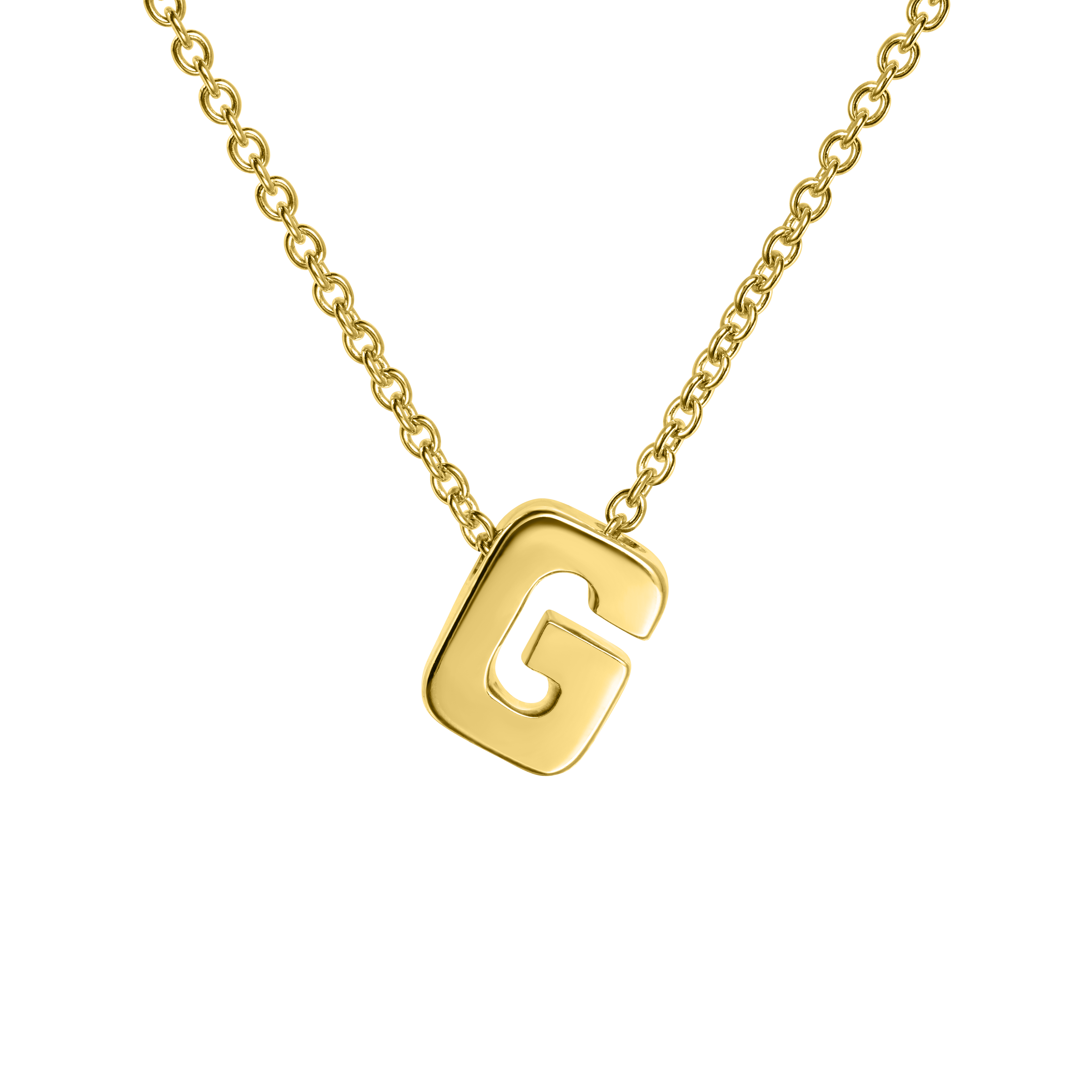 Monogram Initial Necklace G Gold Tone