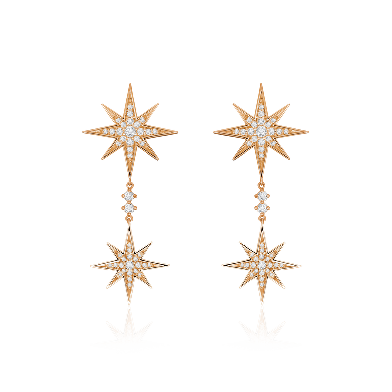 Sienna 18ct Rose Gold Diamond Drop Earrings