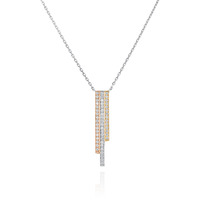 Skyline Three Row Diamond Pendant