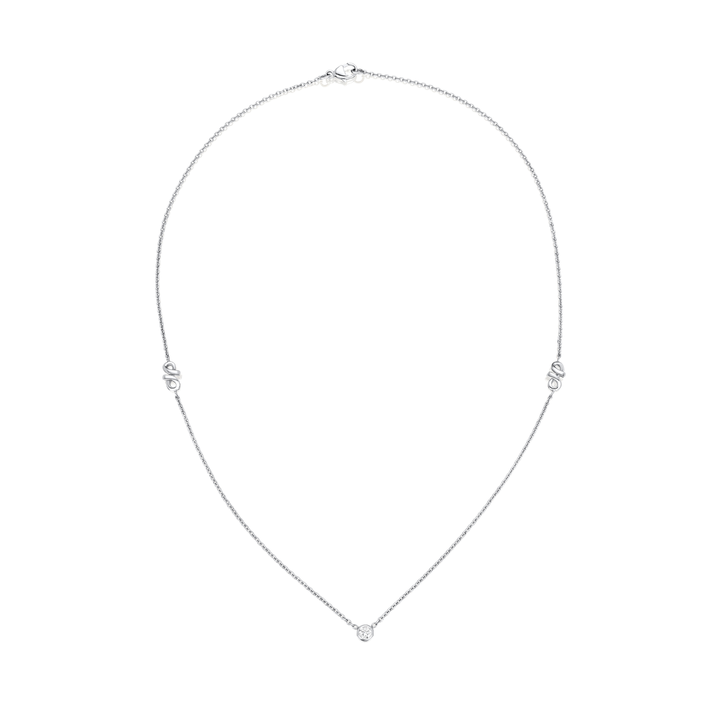Infinity 18ct White Gold Diamond Necklace