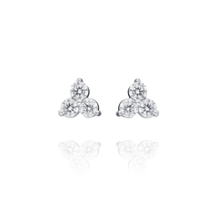 Trefoil 1.30cts Diamond Platinum Earrings
