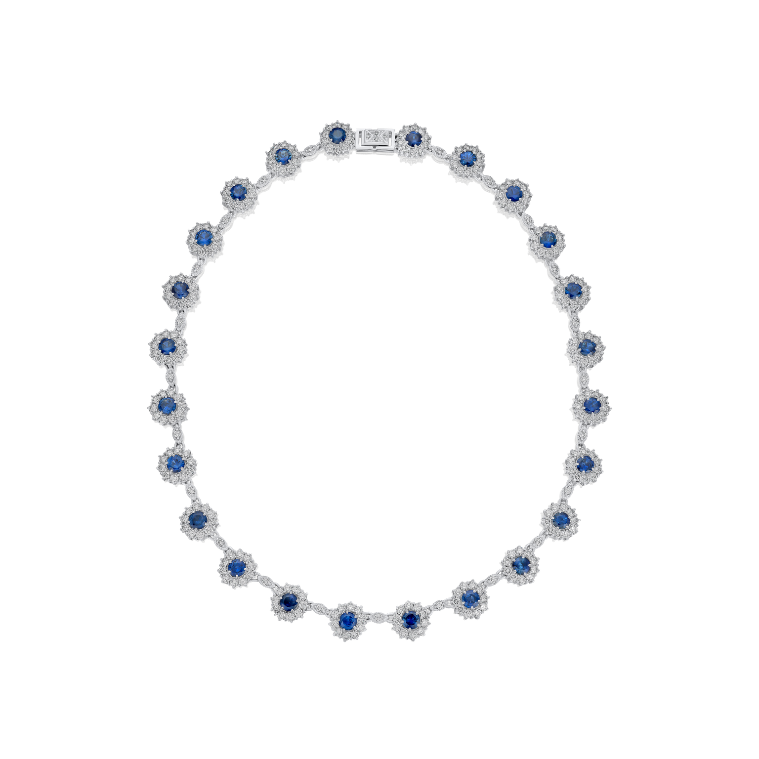 16.24cts Sapphire and Diamond Necklet