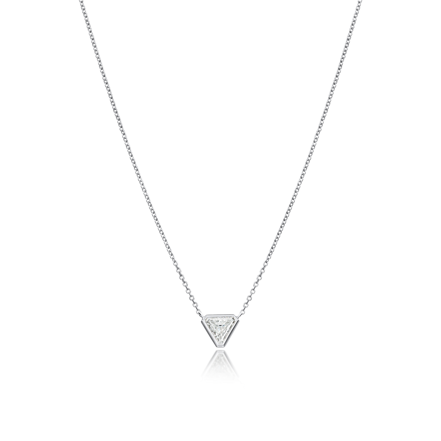 1.52cts Platinum Triangular Diamond Pendant