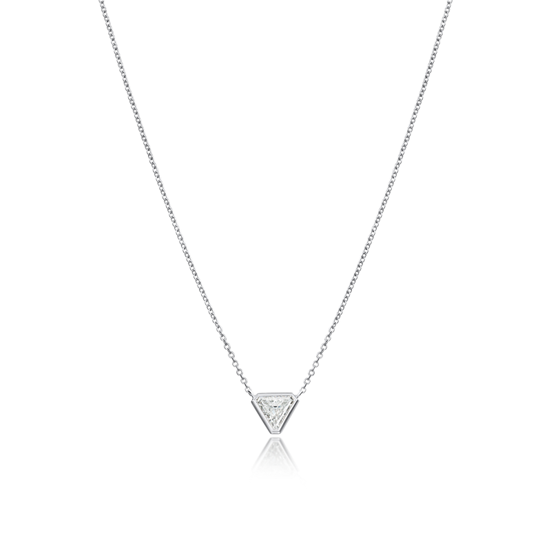 1.52cts Platinum Triangular Diamond Pendant