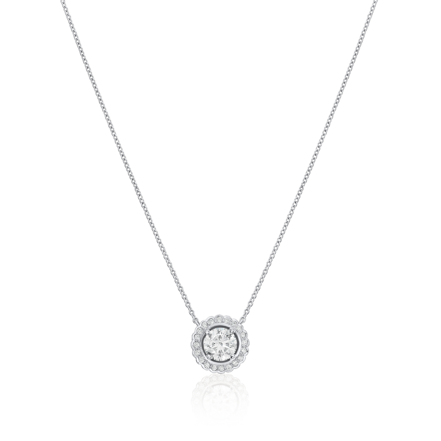 Round Brilliant Cut Diamond Cluster Pendant