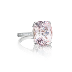 8.79cts Morganite Ring With Diamond Set Shoulders