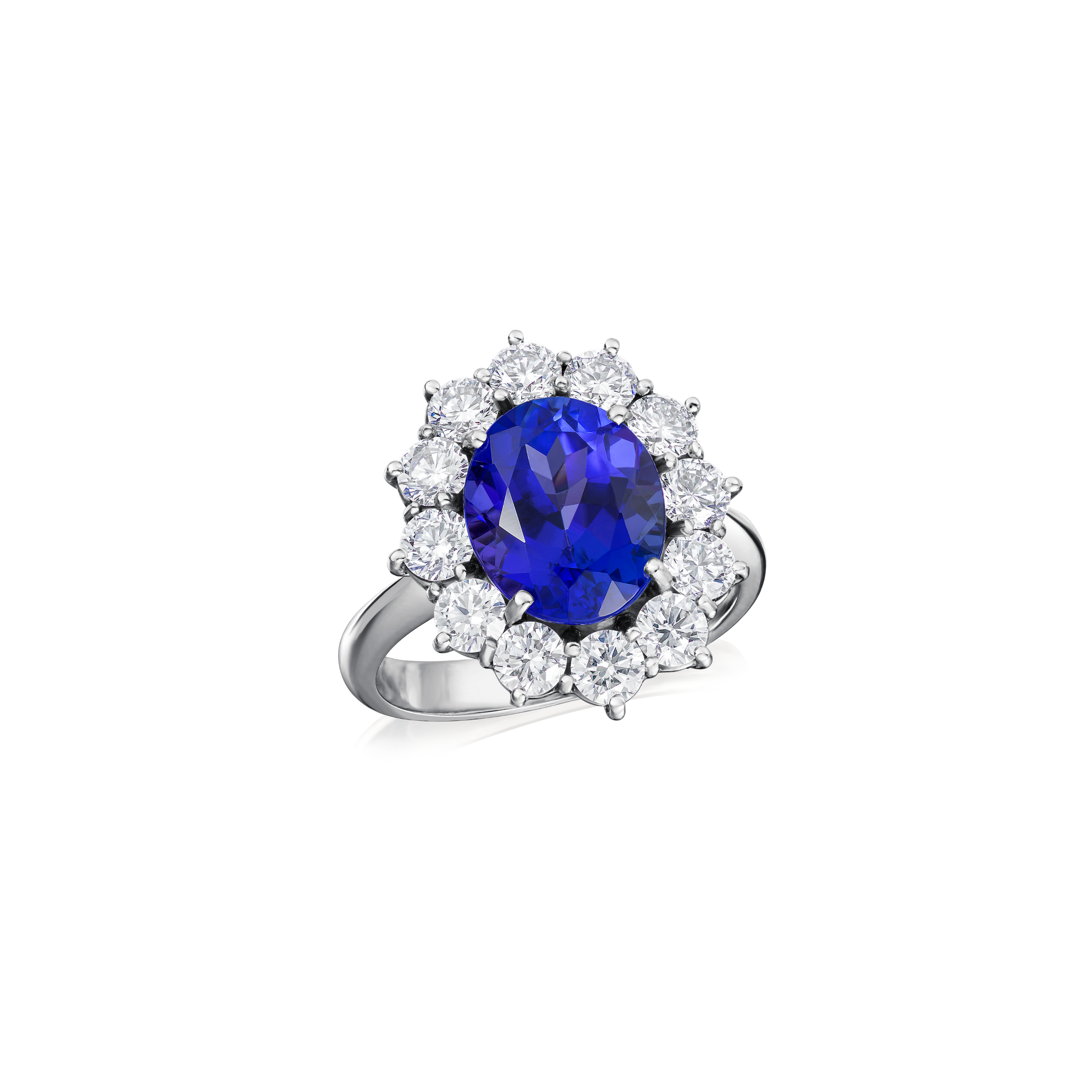 Tanzanite and Diamond Cluster Ring