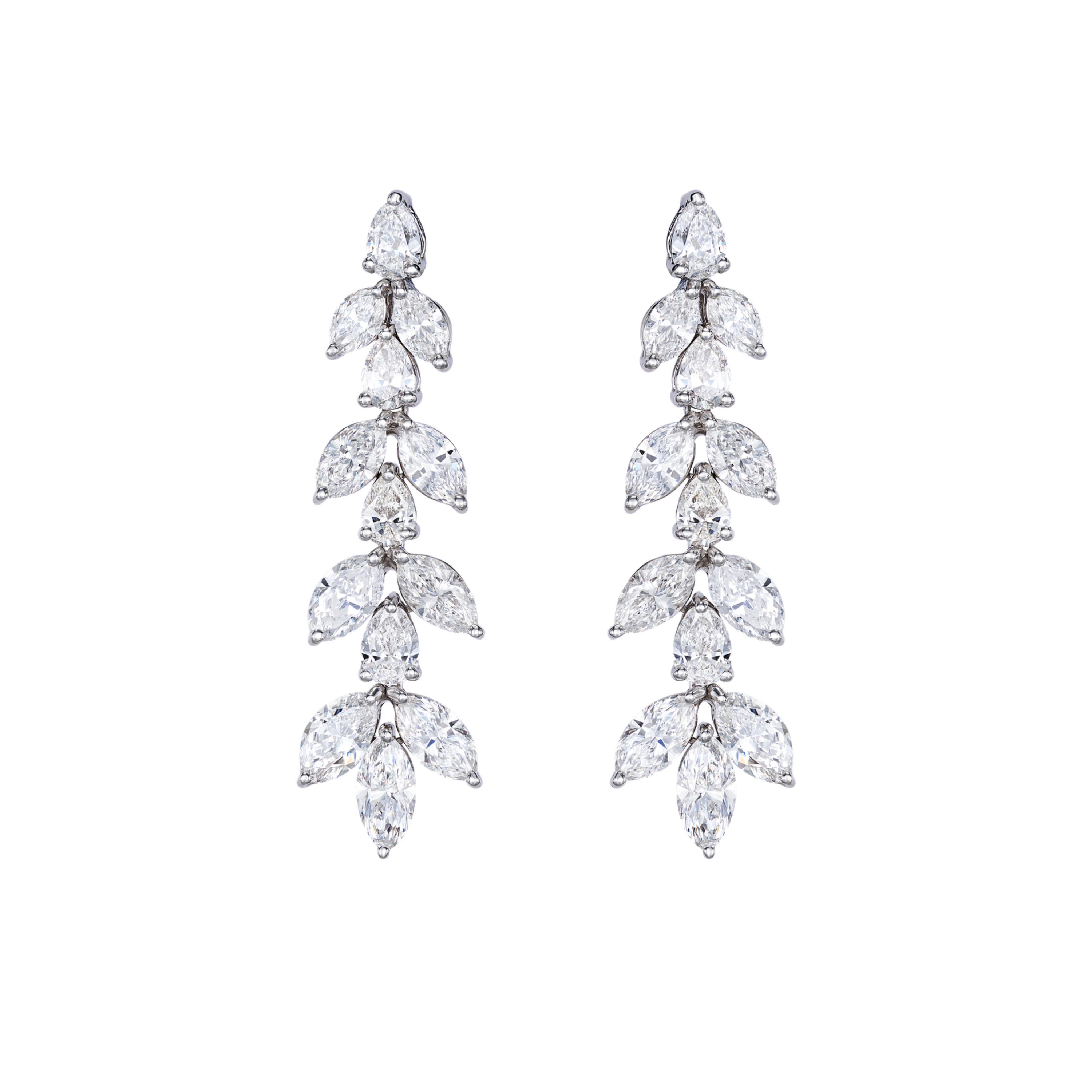 Marquise and Pear Shape Diamond Drop Earrings