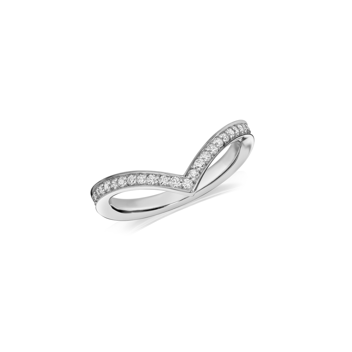 Skyline Platinum Wishbone Diamond Ring