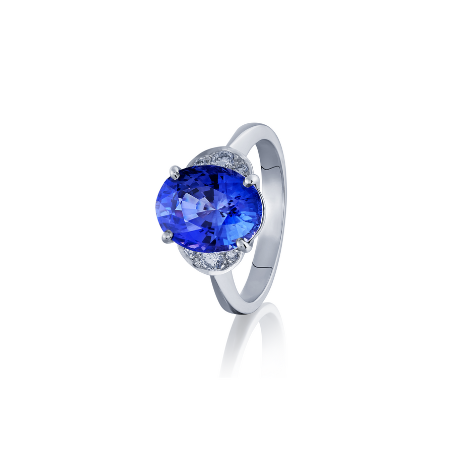 Colour Change Sapphire and Diamond Ring