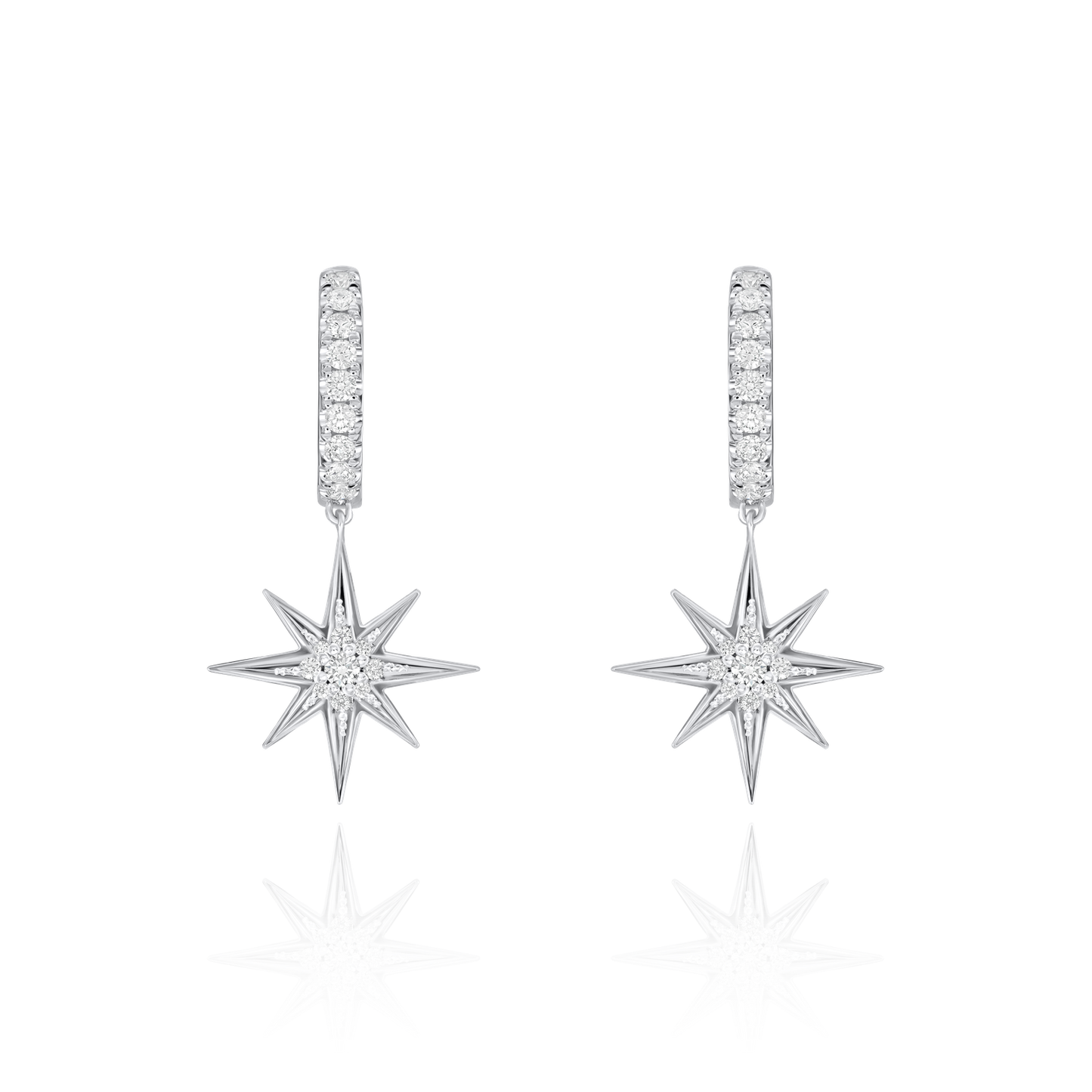 Sienna Star Hoop Diamond-Set Earrings