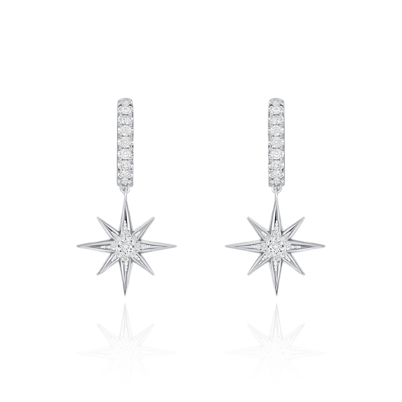Sienna Star Hoop Diamond-Set Earrings