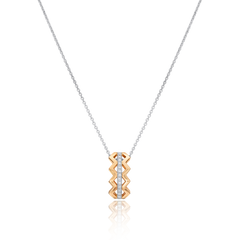 Nectar Platinum and 18ct Rose Gold Diamond-Set Pendant