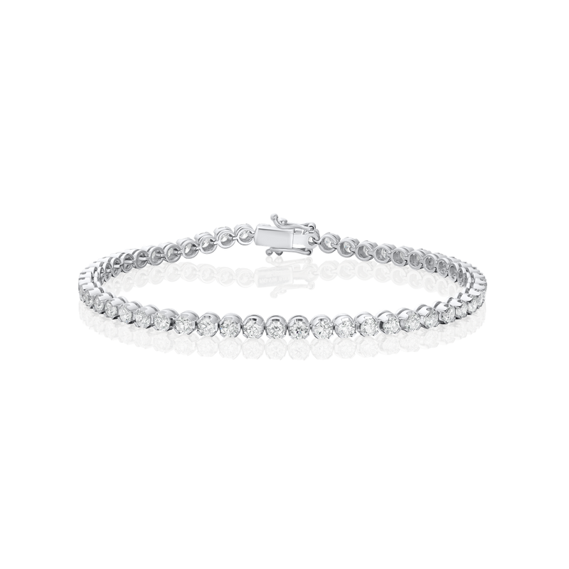 5.00cts Platinum Round Brilliant Cut Diamond Line Bracelet