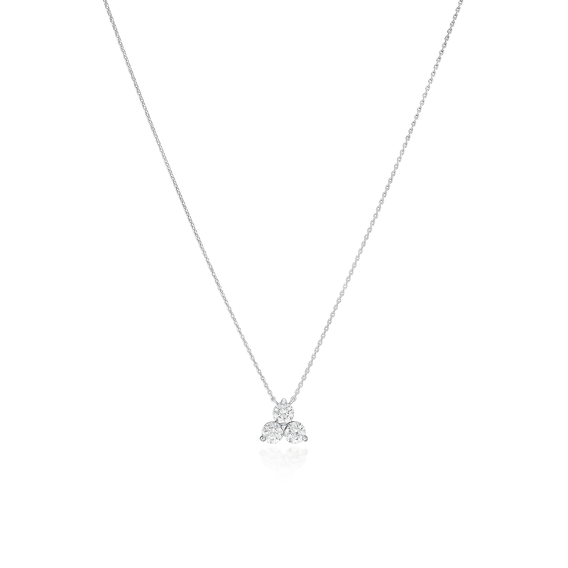 Trefoil 0.72cts Platinum Round Brilliant Cut Diamond Pendant