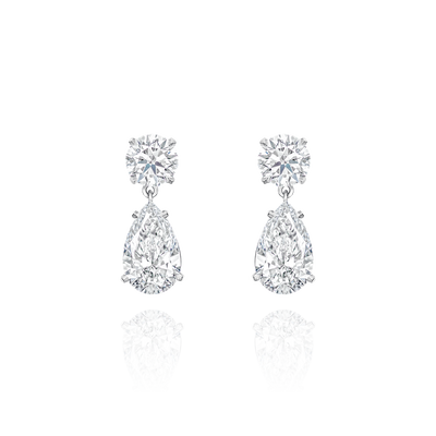 6.28cts Diamond Pear-Cut Drop Earrings