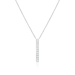 0.77cts Platinum Emerald-Cut Diamond Bar Pendant