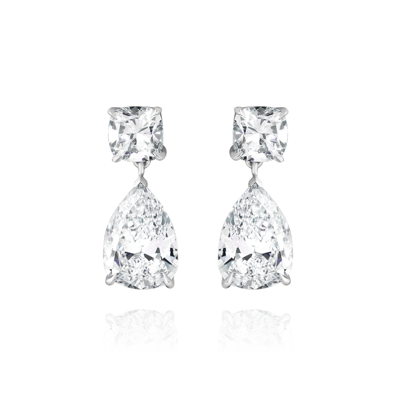 Pear Shape Diamond Drop Earrings